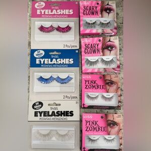 7 sets of false lashes. 3 Tinsel & 4 KISS Halloween limited editions.
